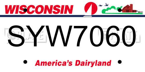 SYW7060 Wisconsin License Plate