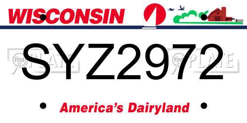 SYZ2972 Wisconsin License Plate