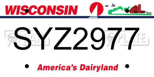 SYZ2977 Wisconsin License Plate