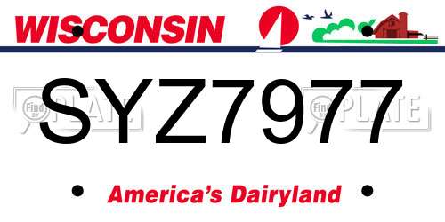 SYZ7977 Wisconsin License Plate