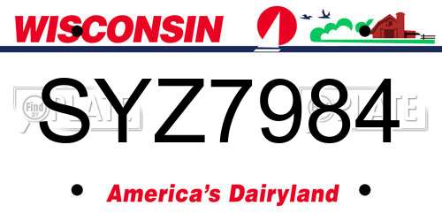 SYZ7984 Wisconsin License Plate