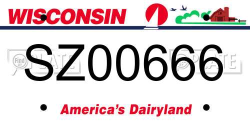 SZ00666 Wisconsin License Plate