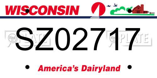 SZ02717 Wisconsin License Plate