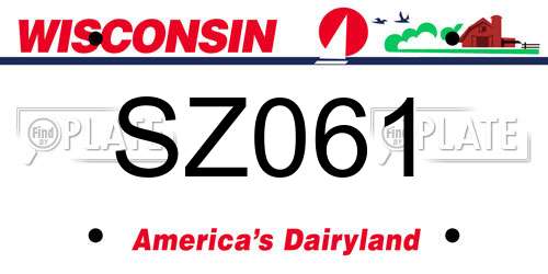 SZ061 Wisconsin License Plate