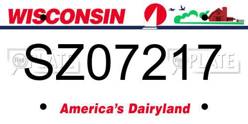 SZ07217 Wisconsin License Plate