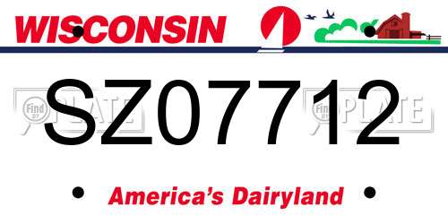 SZ07712 Wisconsin License Plate