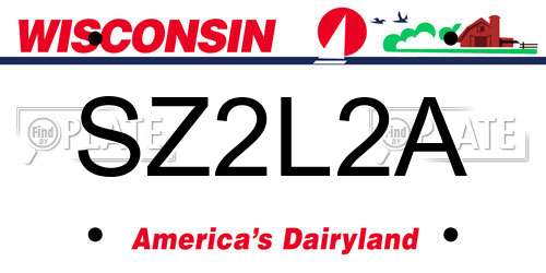 SZ2L2A Wisconsin License Plate