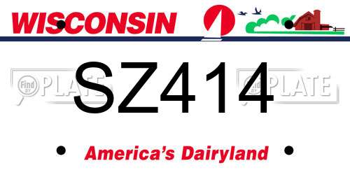 SZ414 Wisconsin License Plate