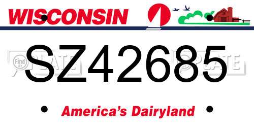 SZ42685 Wisconsin License Plate