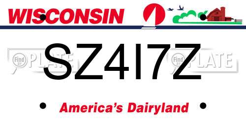 SZ4I7Z Wisconsin License Plate