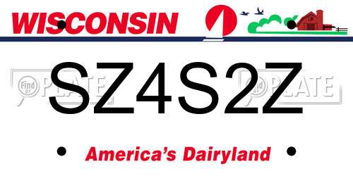 SZ4S2Z Wisconsin License Plate