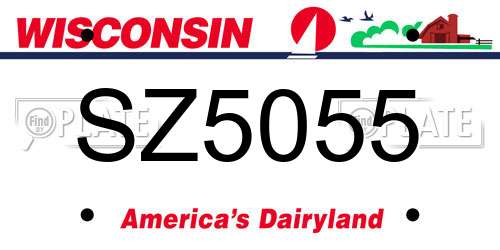 SZ5055 Wisconsin License Plate