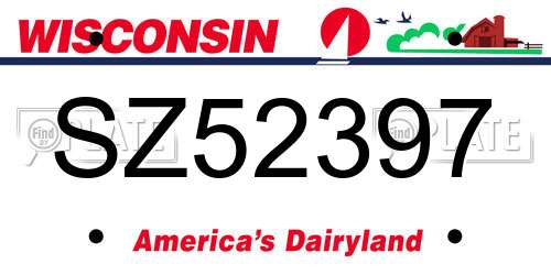 SZ52397 Wisconsin License Plate