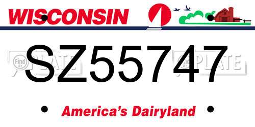 SZ55747 Wisconsin License Plate