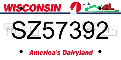 SZ57392 Wisconsin License Plate