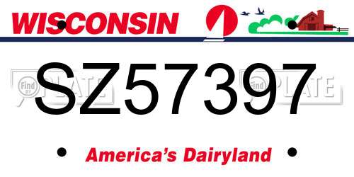 SZ57397 Wisconsin License Plate