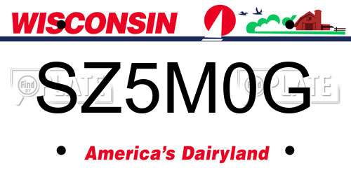 SZ5M0G Wisconsin License Plate
