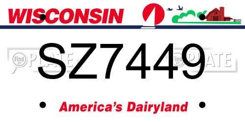 SZ7449 Wisconsin License Plate
