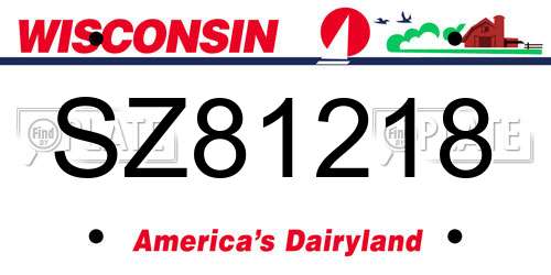 SZ81218 Wisconsin License Plate