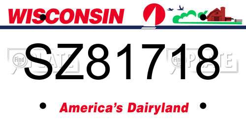SZ81718 Wisconsin License Plate