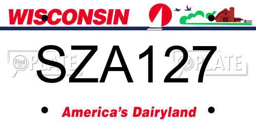 SZA127 Wisconsin License Plate