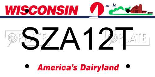 SZA12T Wisconsin License Plate