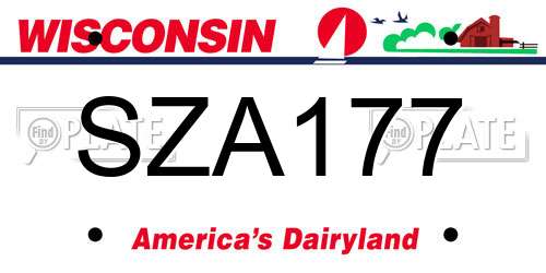 SZA177 Wisconsin License Plate
