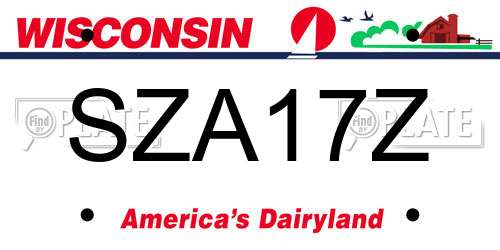 SZA17Z Wisconsin License Plate