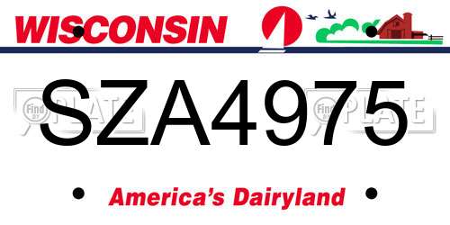 SZA4975 Wisconsin License Plate