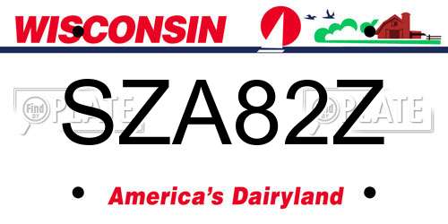 SZA82Z Wisconsin License Plate