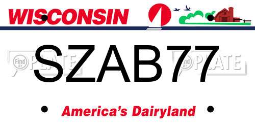 SZAB77 Wisconsin License Plate