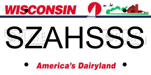 SZAHSSS Wisconsin License Plate