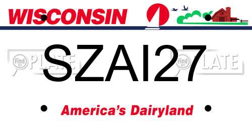 SZAI27 Wisconsin License Plate