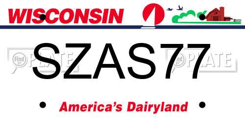 SZAS77 Wisconsin License Plate