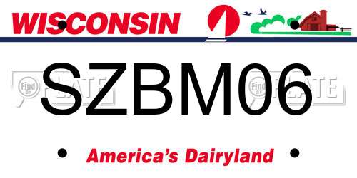 SZBM06 Wisconsin License Plate