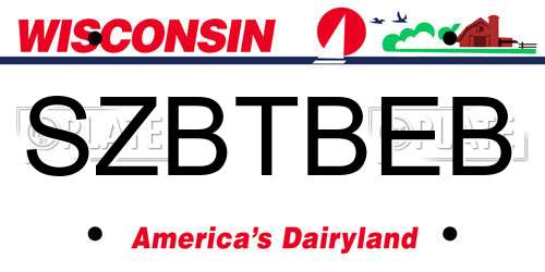 SZBTBEB Wisconsin License Plate