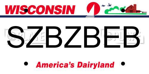 SZBZBEB Wisconsin License Plate