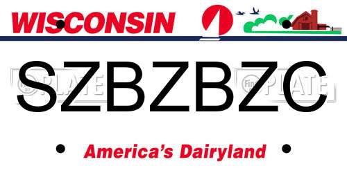 SZBZBZC Wisconsin License Plate