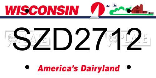 SZD2712 Wisconsin License Plate