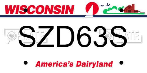 SZD63S Wisconsin License Plate