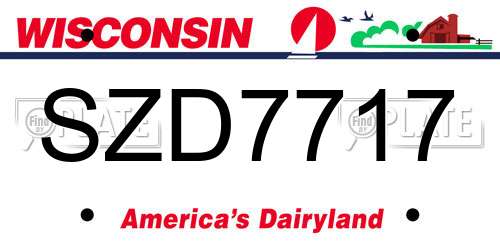 SZD7717 Wisconsin License Plate
