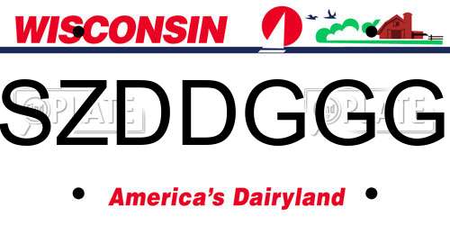 SZDDGGG Wisconsin License Plate