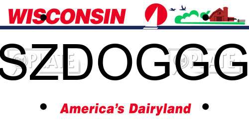 SZDOGGG Wisconsin License Plate