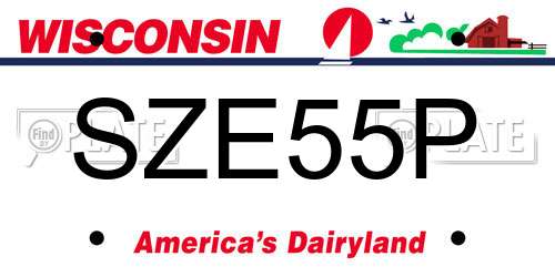 SZE55P Wisconsin License Plate