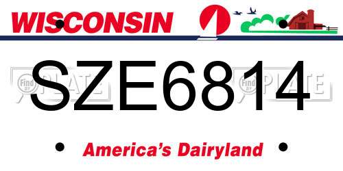 SZE6814 Wisconsin License Plate