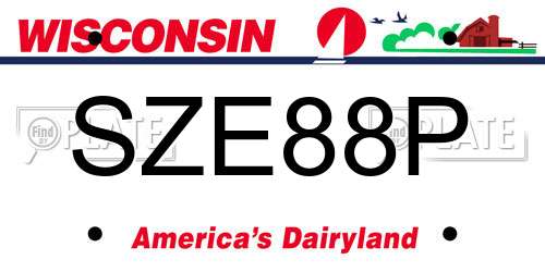 SZE88P Wisconsin License Plate