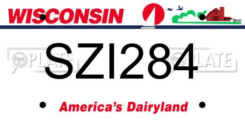 SZI284 Wisconsin License Plate