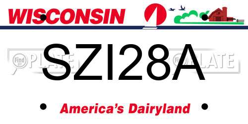 SZI28A Wisconsin License Plate