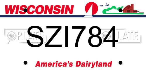 SZI784 Wisconsin License Plate