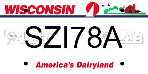 SZI78A Wisconsin License Plate